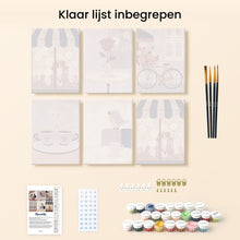Afbeelding in Gallery-weergave laden, Mini Schilderen op Nummer 15x20cm (6 stuks) - Romantisch Café