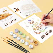 Afbeelding in Gallery-weergave laden, Mini Schilderen op Nummer 15x20cm (6 stuks) - Franse Gebakjes