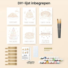 Afbeelding in Gallery-weergave laden, Mini Schilderen op Nummer 15x20cm (6 stuks) - Franse Gebakjes