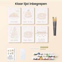 Afbeelding in Gallery-weergave laden, Mini Schilderen op Nummer 15x20cm (6 stuks) - Franse Gebakjes