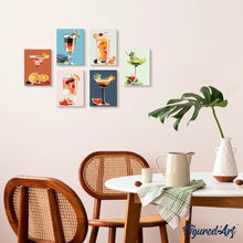 Afbeelding in Gallery-weergave laden, Mini Schilderen op Nummer 15x20cm (6 stuks) - Cocktailkunst