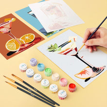 Afbeelding in Gallery-weergave laden, Mini Schilderen op Nummer 15x20cm (6 stuks) - Cocktailkunst