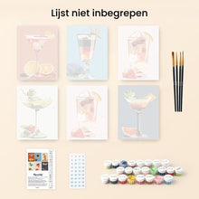 Afbeelding in Gallery-weergave laden, Mini Schilderen op Nummer 15x20cm (6 stuks) - Cocktailkunst
