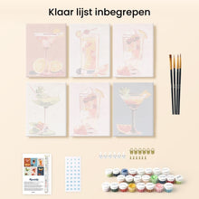 Afbeelding in Gallery-weergave laden, Mini Schilderen op Nummer 15x20cm (6 stuks) - Cocktailkunst