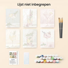 Afbeelding in Gallery-weergave laden, Mini Schilderen op Nummer 15x20cm (6 stuks) - Botanische Dranken