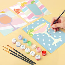 Afbeelding in Gallery-weergave laden, Mini Schilderen op Nummer 15x20cm (6 stuks) - Pop Art Cocktails