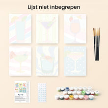 Afbeelding in Gallery-weergave laden, Mini Schilderen op Nummer 15x20cm (6 stuks) - Pop Art Cocktails
