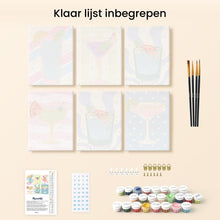 Afbeelding in Gallery-weergave laden, Mini Schilderen op Nummer 15x20cm (6 stuks) - Pop Art Cocktails