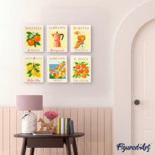 Afbeelding in Gallery-weergave laden, Mini Schilderen op Nummer 15x20cm (6 stuks) - Zon van Italië