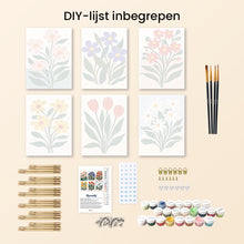 Afbeelding in Gallery-weergave laden, Mini Schilderen op Nummer 15x20cm (6 stuks) - Moderne Bloemen