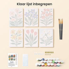 Afbeelding in Gallery-weergave laden, Mini Schilderen op Nummer 15x20cm (6 stuks) - Moderne Bloemen