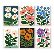 Afbeelding in Gallery-weergave laden, Mini Schilderen op Nummer 15x20cm (6 stuks) - Grafische Bloemen