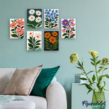 Afbeelding in Gallery-weergave laden, Mini Schilderen op Nummer 15x20cm (6 stuks) - Grafische Bloemen