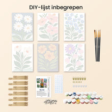 Afbeelding in Gallery-weergave laden, Mini Schilderen op Nummer 15x20cm (6 stuks) - Grafische Bloemen