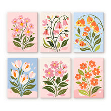 Afbeelding in Gallery-weergave laden, Mini Schilderen op Nummer 15x20cm (6 stuks) - Lentebloemen
