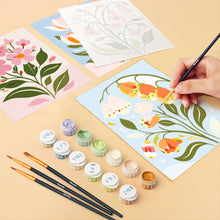 Afbeelding in Gallery-weergave laden, Mini Schilderen op Nummer 15x20cm (6 stuks) - Lentebloemen