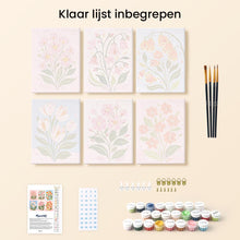 Afbeelding in Gallery-weergave laden, Mini Schilderen op Nummer 15x20cm (6 stuks) - Lentebloemen