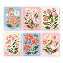 Afbeelding in Gallery-weergave laden, Mini Schilderen op Nummer 15x20cm (6 stuks) - Veldbloemen