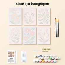 Afbeelding in Gallery-weergave laden, Mini Schilderen op Nummer 15x20cm (6 stuks) - Veldbloemen