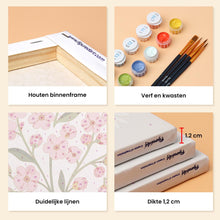 Afbeelding in Gallery-weergave laden, Mini Schilderen op Nummer 15x20cm (6 stuks) - Roze Bloemen