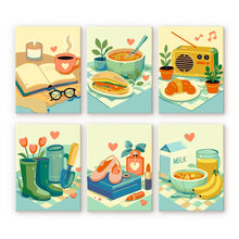 Afbeelding in Gallery-weergave laden, Mini Schilderen op Nummer 15x20cm (6 stuks) - Kleine Vreugdes