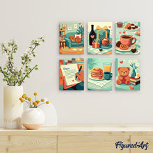 Afbeelding in Gallery-weergave laden, Mini Schilderen op Nummer 15x20cm (6 stuks) - Knusse Liefde