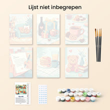Afbeelding in Gallery-weergave laden, Mini Schilderen op Nummer 15x20cm (6 stuks) - Knusse Liefde