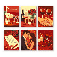 Afbeelding in Gallery-weergave laden, Mini Schilderen op Nummer 15x20cm (6 stuks) - Romantiek en Liefde
