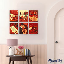 Afbeelding in Gallery-weergave laden, Mini Schilderen op Nummer 15x20cm (6 stuks) - Romantiek en Liefde