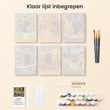 Afbeelding in Gallery-weergave laden, Mini Schilderen op Nummer 15x20cm (6 stuks) - Kat in Van Gogh-stijl