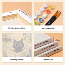 Afbeelding in Gallery-weergave laden, Mini Schilderen op Nummer 15x20cm (6 stuks) - Kat in Claude Monet-stijl