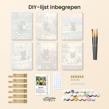 Afbeelding in Gallery-weergave laden, Mini Schilderen op Nummer 15x20cm (6 stuks) - Kat in Claude Monet-stijl