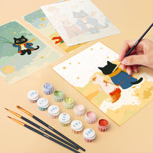 Afbeelding in Gallery-weergave laden, Mini Schilderen op Nummer 15x20cm (6 stuks) - Kleine Kat
