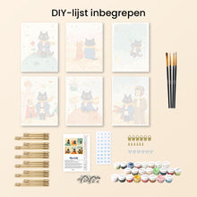 Afbeelding in Gallery-weergave laden, Mini Schilderen op Nummer 15x20cm (6 stuks) - Kleine Kat