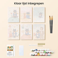 Afbeelding in Gallery-weergave laden, Mini Schilderen op Nummer 15x20cm (6 stuks) - Kleine Kat