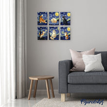 Afbeelding in Gallery-weergave laden, Mini Schilderen op Nummer 15x20cm (6 stuks) - Sterrennachtkatten
