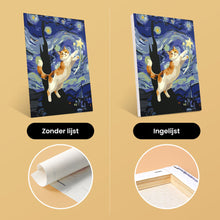 Afbeelding in Gallery-weergave laden, Mini Schilderen op Nummer 15x20cm (6 stuks) - Sterrennachtkatten