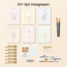 Afbeelding in Gallery-weergave laden, Mini Schilderen op Nummer 15x20cm (6 stuks) - Retro IJs