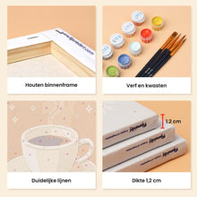 Afbeelding in Gallery-weergave laden, Mini Schilderen op Nummer 15x20cm (6 stuks) - Klassieke Koffie