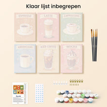 Afbeelding in Gallery-weergave laden, Mini Schilderen op Nummer 15x20cm (6 stuks) - Klassieke Koffie