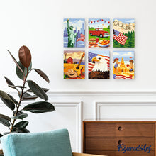 Afbeelding in Gallery-weergave laden, Mini Schilderen op Nummer 15x20cm (6 stuks) - Hallo USA