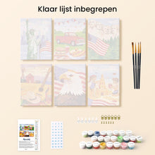 Afbeelding in Gallery-weergave laden, Mini Schilderen op Nummer 15x20cm (6 stuks) - Hallo USA