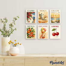 Afbeelding in Gallery-weergave laden, Mini Schilderen op Nummer 15x20cm (6 stuks) - Dolce Italië