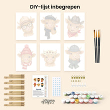 Afbeelding in Gallery-weergave laden, Mini Schilderen op Nummer 15x20cm (6 stuks) - Landelijke Schatjes