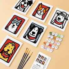 Afbeelding in Gallery-weergave laden, Mini Schilderen op Nummer 15x20cm (6 stuks) - Bandana Maatjes 1