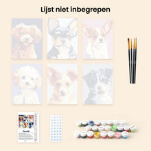 Afbeelding in Gallery-weergave laden, Mini Schilderen op Nummer 15x20cm (6 stuks) - Moderne Hondportretten 2