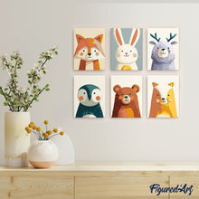 Afbeelding in Gallery-weergave laden, Mini Schilderen op Nummer 15x20cm (6 stuks) - Bosportretten 1