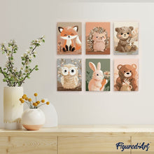 Afbeelding in Gallery-weergave laden, Mini Schilderen op Nummer 15x20cm (6 stuks) - Bosportretten 2