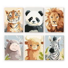 Afbeelding in Gallery-weergave laden, Mini Schilderen op Nummer 15x20cm (6 stuks) - Wildlife Portretten 1