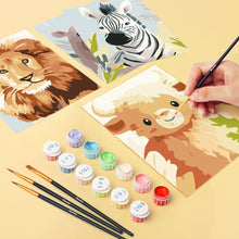 Afbeelding in Gallery-weergave laden, Mini Schilderen op Nummer 15x20cm (6 stuks) - Wildlife Portretten 1